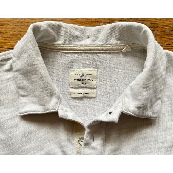 RAG & BONE Standard Issue Soft White Polo Mens sz M (Fits like a sz S) - Picture 6 of 13